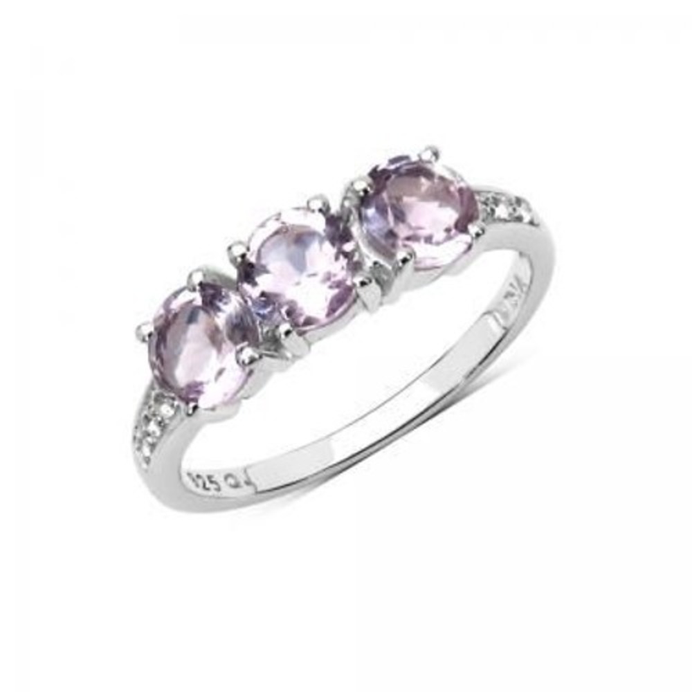 Stunning Womens Sterling Silver 1.50 CTW Amethyst Size 7 Designer Ring
